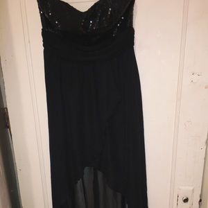 Black Sequin Hi-lo Dress w/Belted Bust size Large